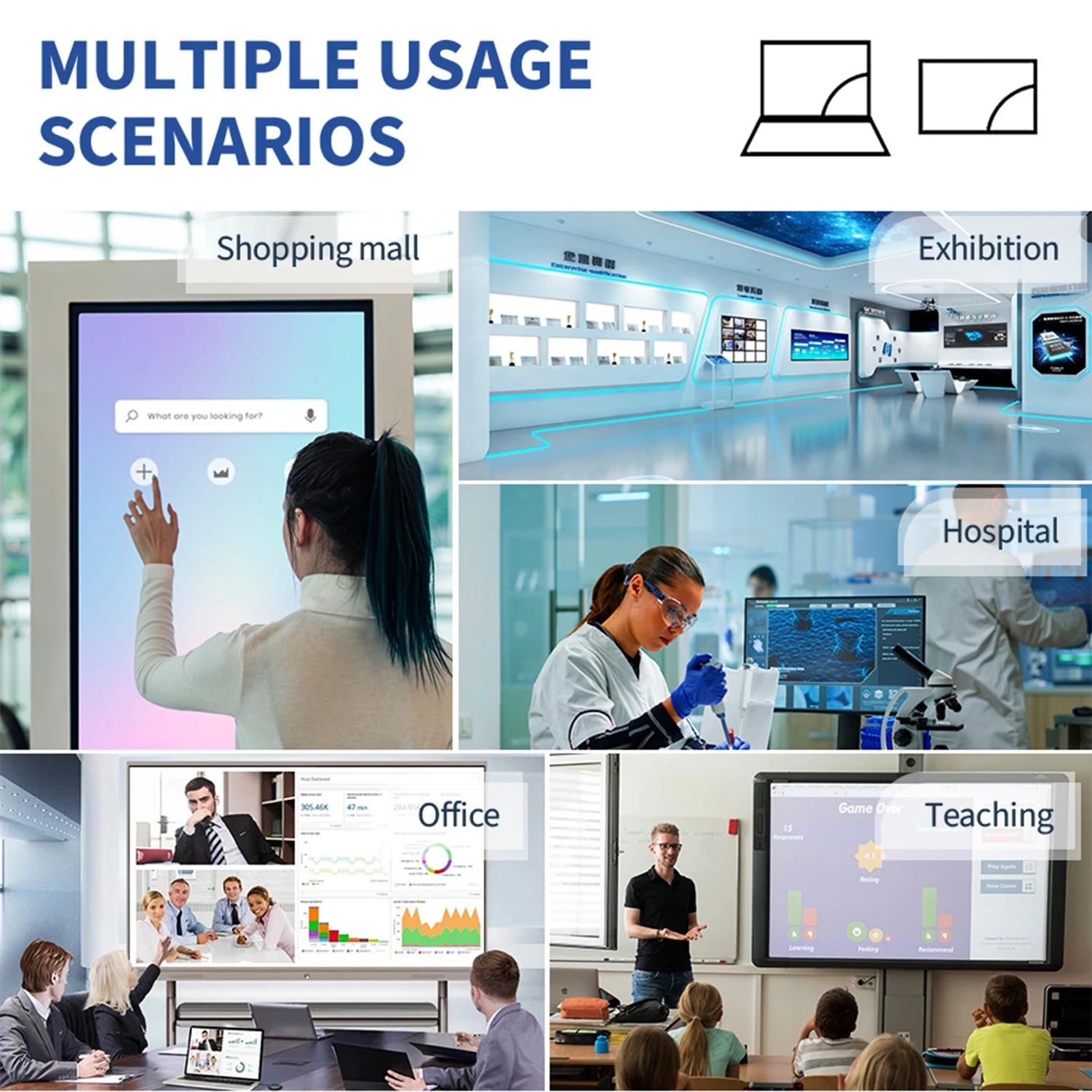 TouchWo 32 43 55 65" Interactive Whiteboard Touchscreen Monitor,All-in-One Touch Computer Smart Board For Office Classroom - ALPENZO