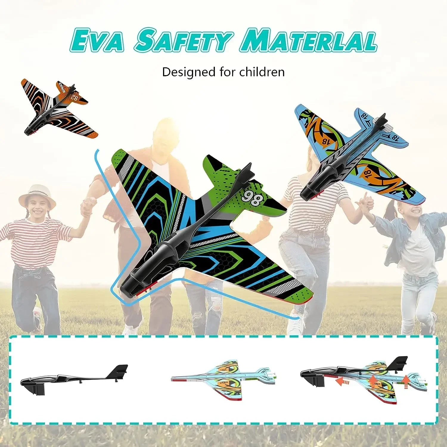 Shooting Air Airplane Launcher Bubble Catapult Plastic Airplane Toy Shooting Game Outdoor Sport Toy for Kids Plane Catapult Gun ALPENZO