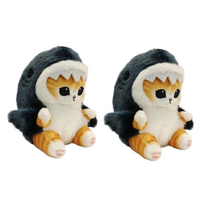 Hot Cute Shark Cat Fried Shrimp Cat Plush Doll Pendant Doll Beautiful Room Car Bag Decoration Pendant Opening Holiday Gift 12cm ALPENZO