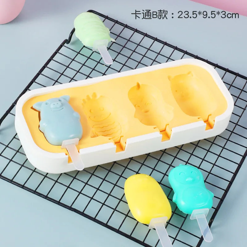Popsicles Molds Kids Baby Cute Shapes Silicone Mini Popsicle Molds BPA Free Reusable Ice Cream Mold Popsicle Maker Homemade Set ALPENZO