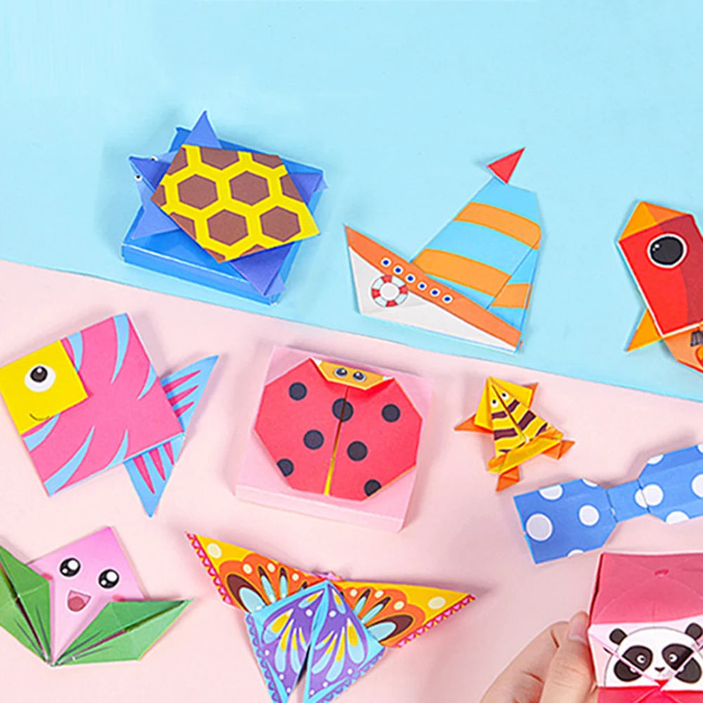 Kids Montessori DIY Craft Toys Cartoon Animal Origami Handcraft Paper Art Learning Educational Toys for Boys Girls Gift ALPENZO