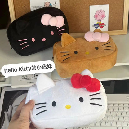 Japanese Cat Pen Bag Cute Printed Cartoon Plush Student Pen Bag Simple And Fashionable Multi Functional Large Capacity Storage ALPENZO