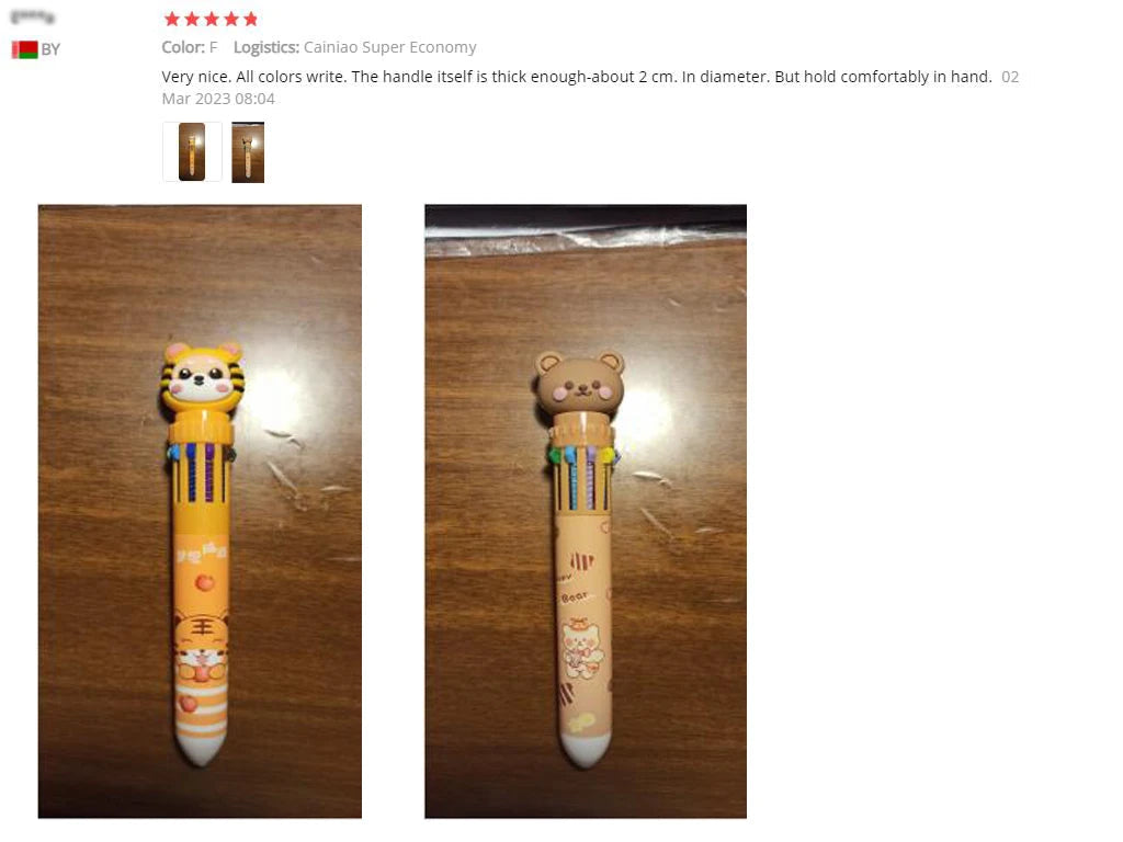 10 Colors Ballpoint Pen Cartoon Bear 0.5mm Colorful Ink Gel Pens Silicone Kawaii Pens School Office Supplies Korean Stationery ALPENZO