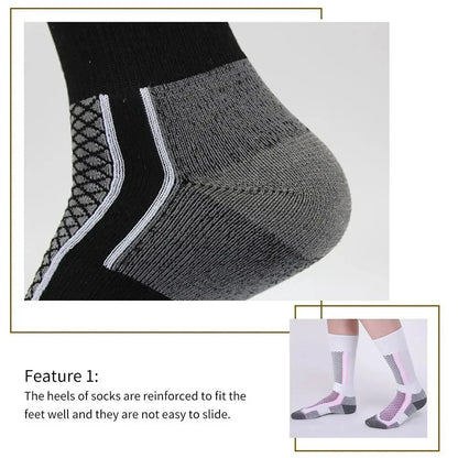DIZETION 1 Pair Winter Warm Thickening Ski Stockings Hiking Socks For Women Men Children Outdoor Anti-Cold High Sports Stockings