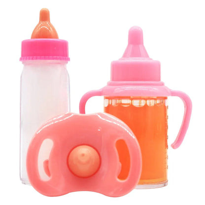 Large size Baby Doll Feeding Bottle Set Baby Care Toy Stroller 2pcs Milk And Juice Bottles With Toy Pacifier For Baby Dolls ALPENZO