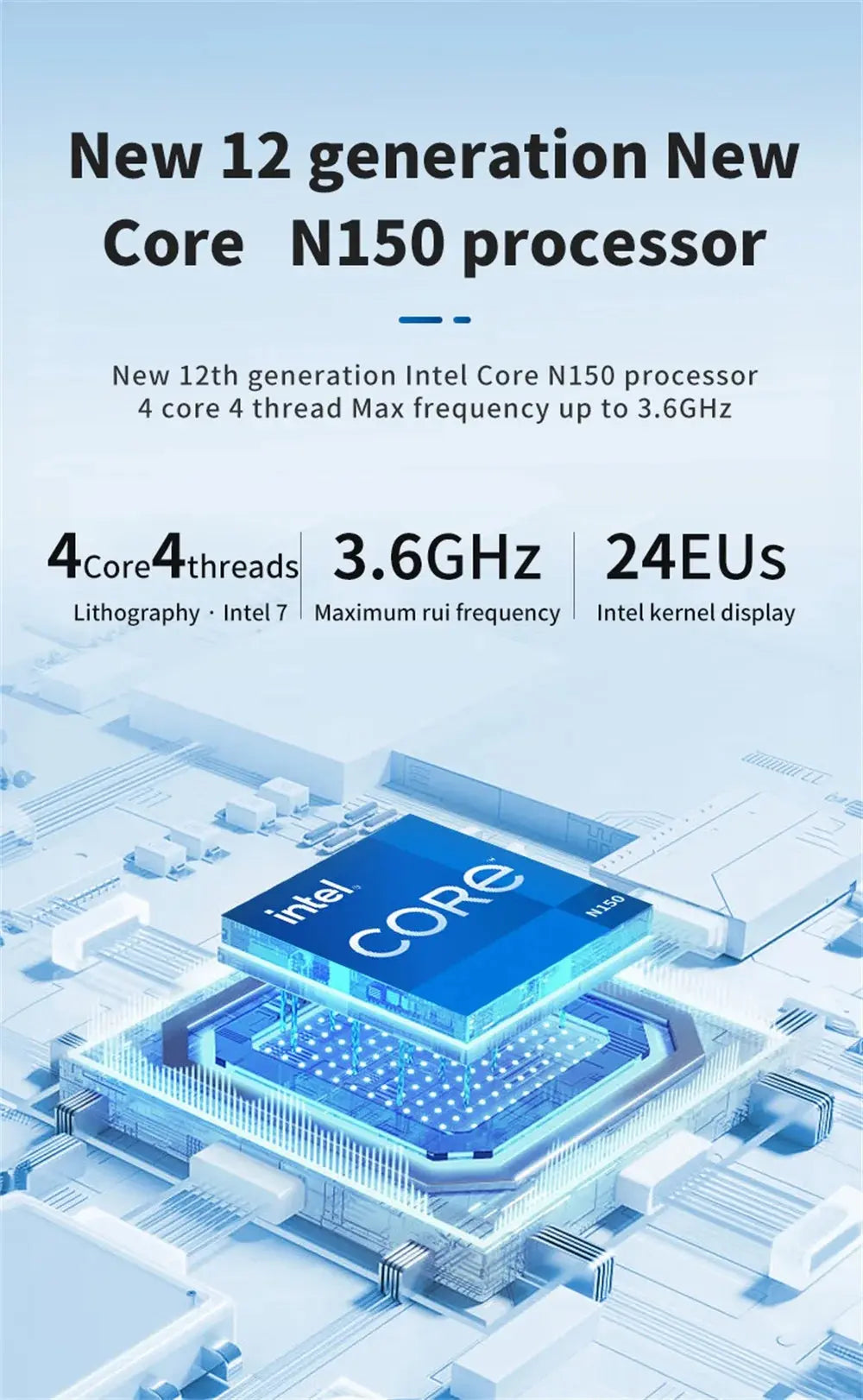 MLLSE G2 Pro Mini PC Intel Twin Lake N150 Processor LPDDR5 12GB RAM 512GB SSD WiFi 5 BT5.2 Win11 Mini Desktop Computer - ALPENZO