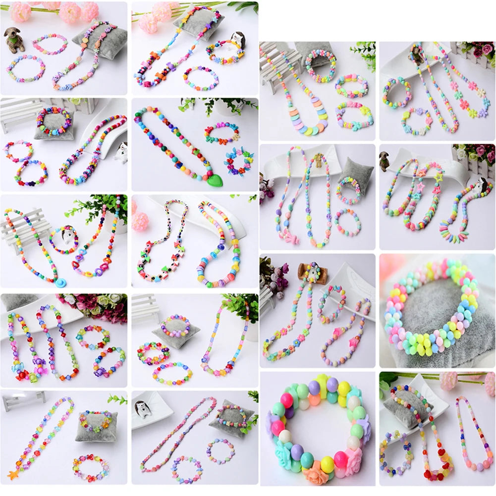 500pcs DIY Handmade Beaded Children's Toy Creative Loose Spacer Beads Crafts Making Bracelet Necklace Jewelry Kit Girl Toy Gift ALPENZO