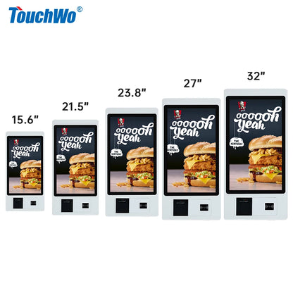 TouchWo 15.6 21.5 23.8 Inch Wall Mount Touch Screen AIO Computer Touchscreen Self Service Checkout Ordering Ticket Payment Kiosk - ALPENZO