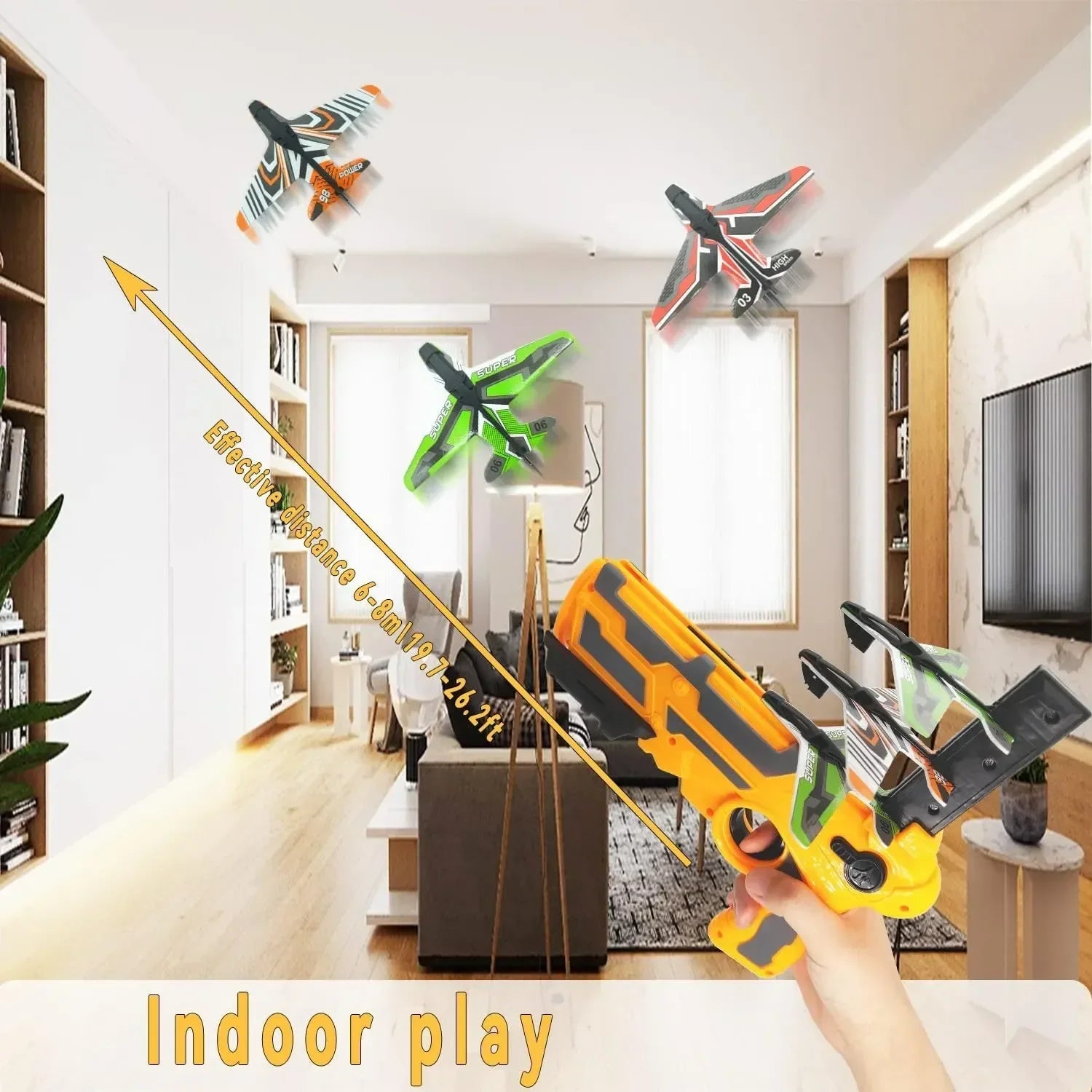 Ejection Aircraft Shooting Game Outdoor Parent-child Sports Toy Boy Gifts Shooting Aircraft Set Plastic Airplane Toys for Kids ALPENZO