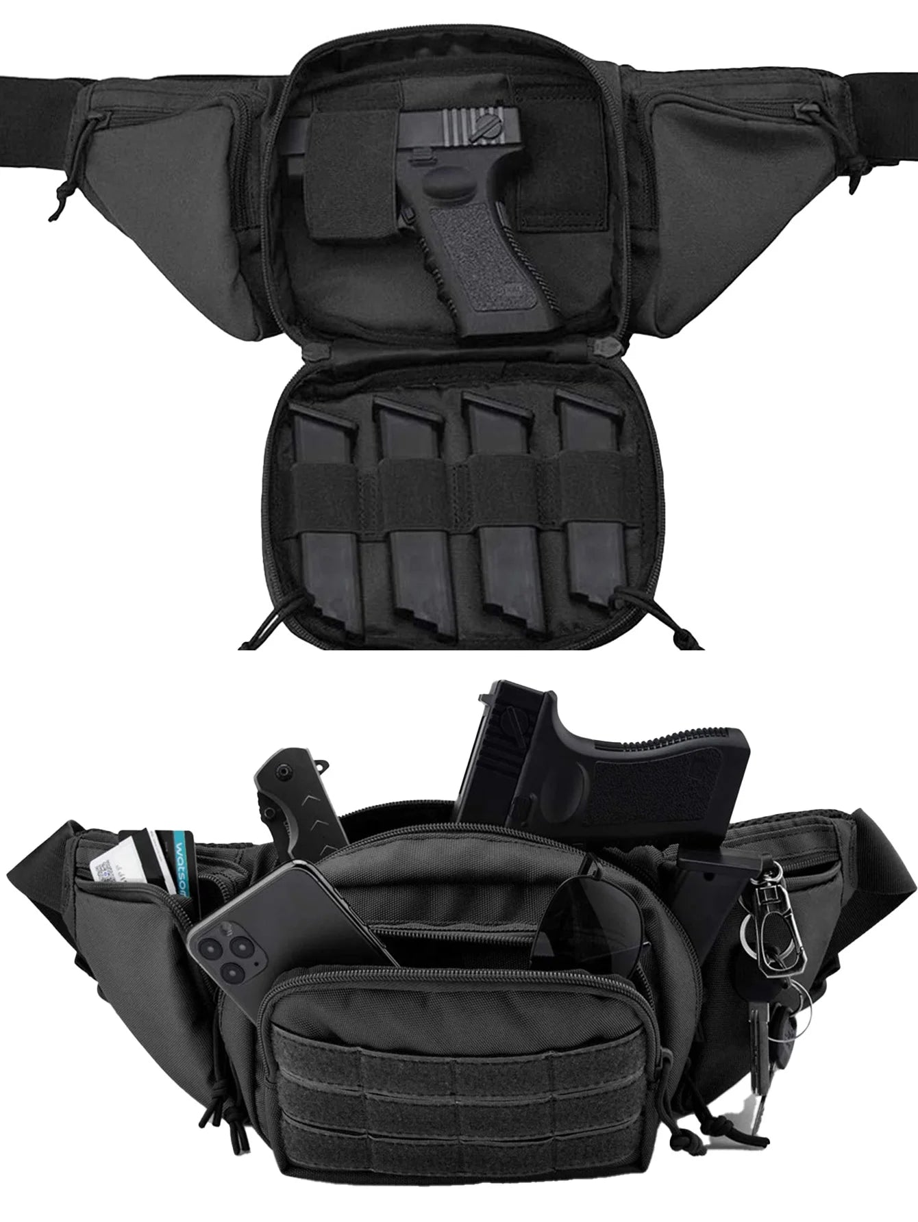 OPHIDIAN Multifunctional waist bag Outdoor cycling storage bag Portable invisible waist hanging gun bag accessory bag