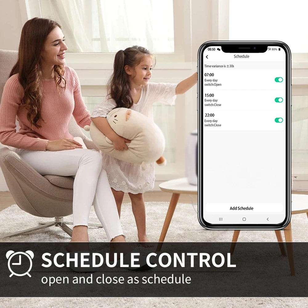 Smart Tuya Wifi/Zigbee Electric Curtain Shutter Motor with RF Remote 22.5CM Size APP Control Alexa Google Assistant SmartThings - ALPENZO
