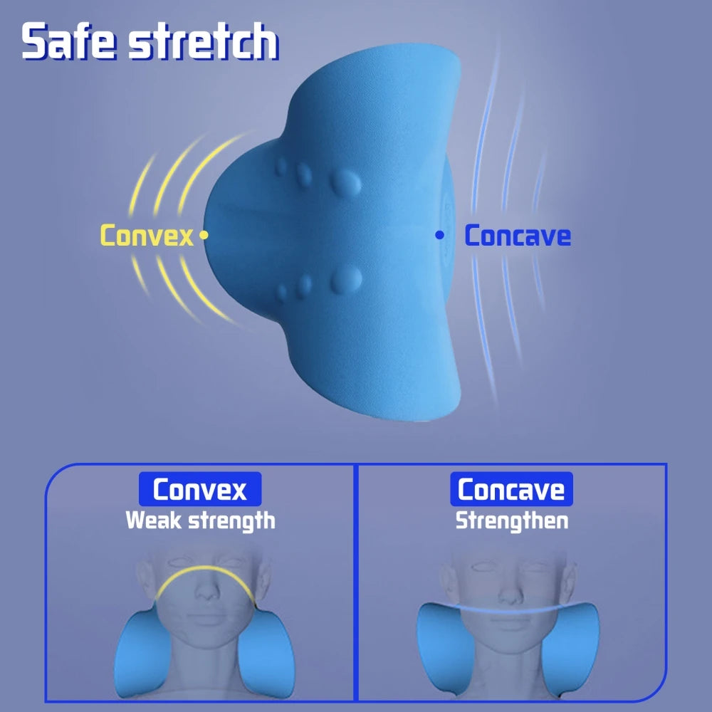 Cervical Neck Shoulder Stretcher Massage Pillow Traction Device Muscle Relaxation Relieve  Pain Cervical Spine Correction - ALPENZO
