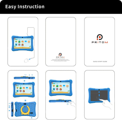 PRITOM Tablet for Kids 7 Inch Android 11 32 GB WiFi Bluetooth Dual Camera Educational Software Installed with Proof Case - ALPENZO