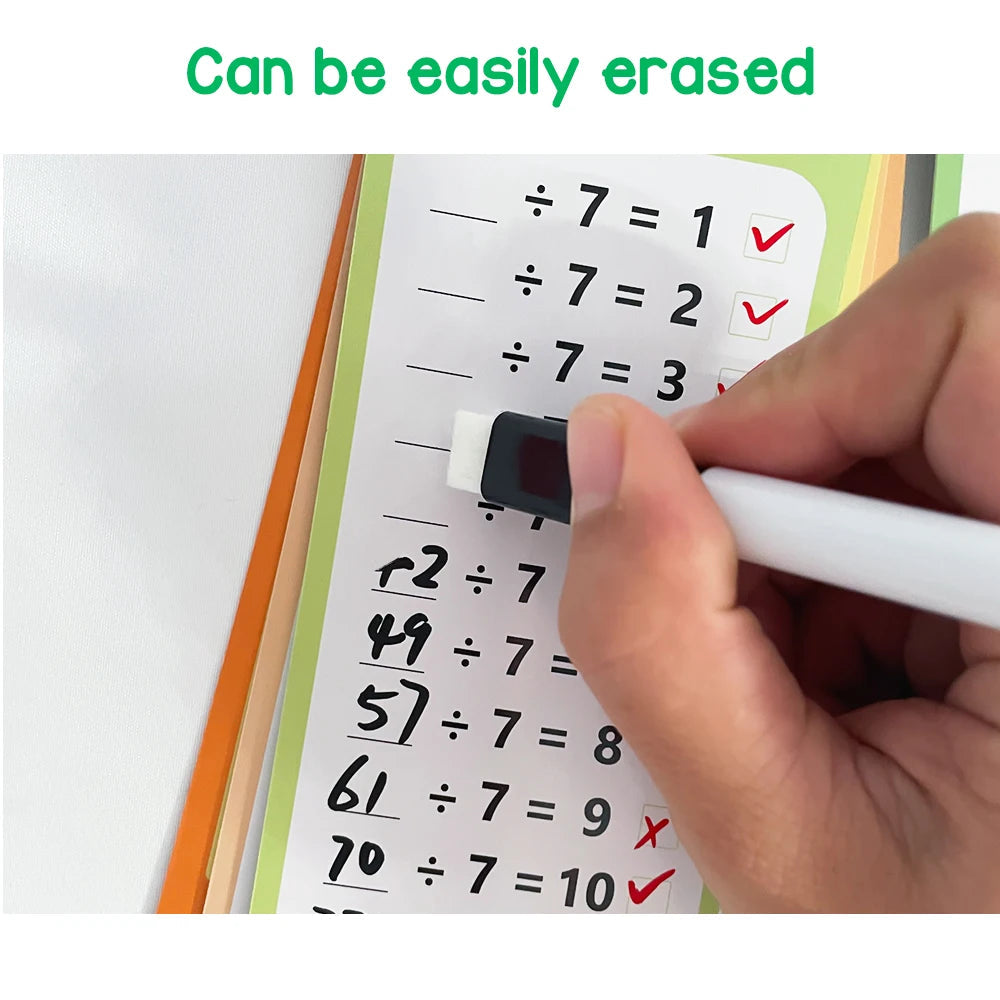 1-12 Maths Table Cards Self Check Math Learning Tool Montessori Mathematical Teaching Aids Add&Subtract or Multiply&Divide Set ALPENZO