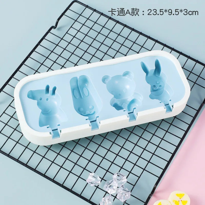 Popsicles Molds Kids Baby Cute Shapes Silicone Mini Popsicle Molds BPA Free Reusable Ice Cream Mold Popsicle Maker Homemade Set ALPENZO