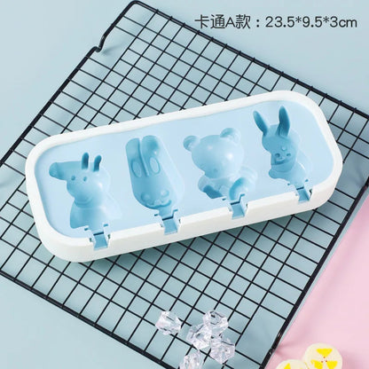 Popsicles Molds Kids Baby Cute Shapes Silicone Mini Popsicle Molds BPA Free Reusable Ice Cream Mold Popsicle Maker Homemade Set ALPENZO