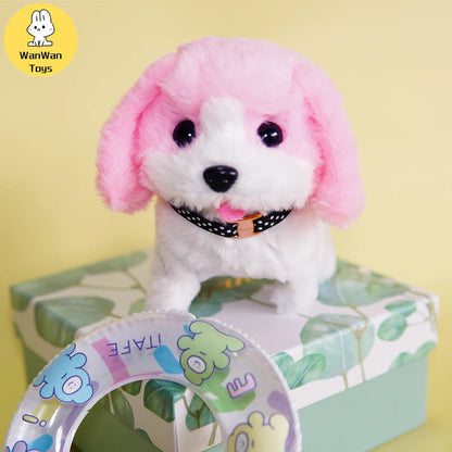 Plush Electric Puppy Simulation Pet Dog Can Walk Teddy Dog Golden Retriever Bichon Frize Dog Children Can Bark Run And Rock ALPENZO