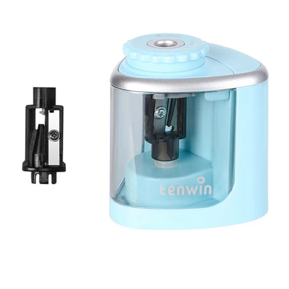 Tenwin Electric/Manual 2 in 1 Pencil Portable Sharpener Safe Student Helical Steel Blade Kids Adults Auto Pencil Sharpener 8005 ALPENZO