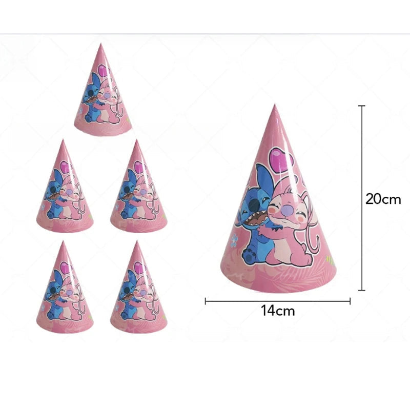 Disney Pink Lilo&Stitch Birthday Party Decorations Disposable Plate Angel Balloon Baby Shower Girls Birthday Party Supplies ALPENZO