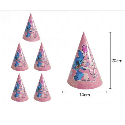Disney Pink Lilo&Stitch Birthday Party Decorations Disposable Plate Angel Balloon Baby Shower Girls Birthday Party Supplies ALPENZO