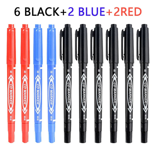 10 PCS Permanent Markers Pens Manga Waterproof Double Sided Colored Oily Ink Sketch Painting Art School Supplies Stationery ALPENZO