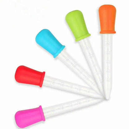 5PCS 5ml Small Silicone Plastic Pipette Dropper Feeding Medicine Liquid Eye Ear Pipette Dropper Lab Experiment Toys Gift ALPENZO