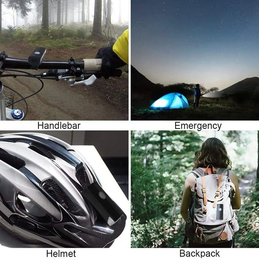 MTB Bike Front Lights USB LED Rechargeable Waterproof Mountain Bike Headlight Bicycle Safety Warning Light Cycling Accessories