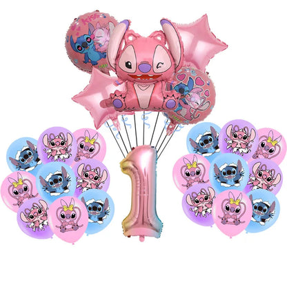 Disney Pink Lilo&Stitch Birthday Party Decorations Disposable Plate Angel Balloon Baby Shower Girls Birthday Party Supplies ALPENZO