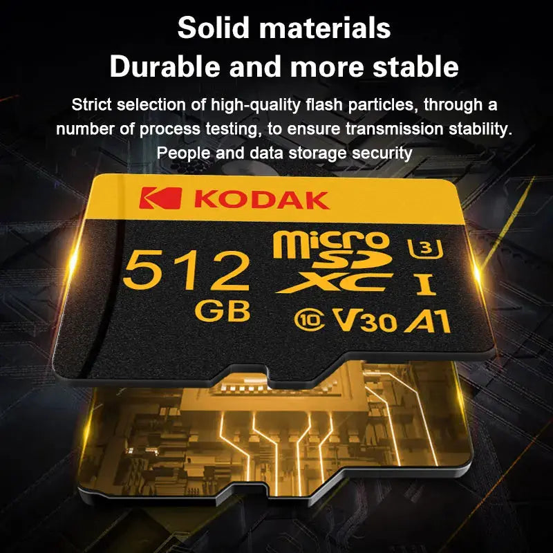 Kodak Micro SD Card Memory Card Class 10 32GB 64GB 128GB 256GB U3 4K High Speed Cartao De Memoria Flash Memory TF Mecard C10 - ALPENZO