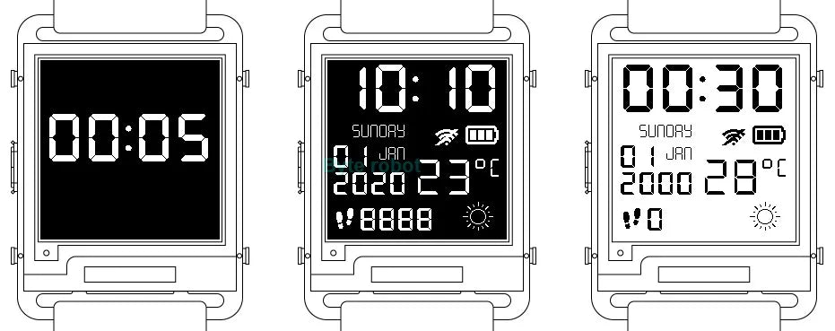 ESP32 Open Source Watchy V2.0 Gift E-ink Display Smart Watch For Arduino Robot DIY Kit Connect With Bluetooth And Wifi Robot Kit ALPENZO
