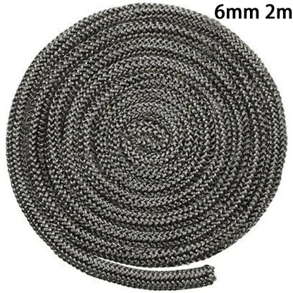 Stove Fire Rope Black Wood Burning Stove 6mm 8mmm 2m Length Log Burner Door Seal High Temperature Stove Heating Fireplaces Part - ALPENZO