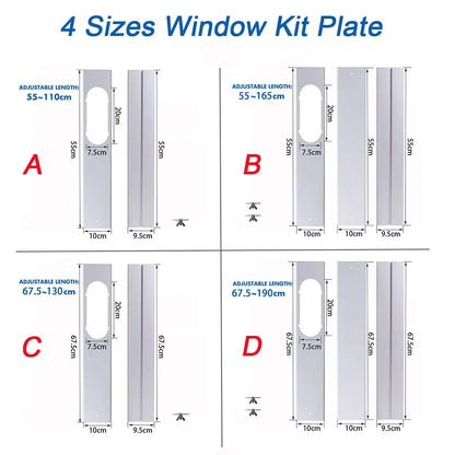 Newest Portable Window Kit Slide Plate Adjustable  Adaptor Wind Shield Exhaust Hose Tube Connector Air Conditioner Accessories - ALPENZO