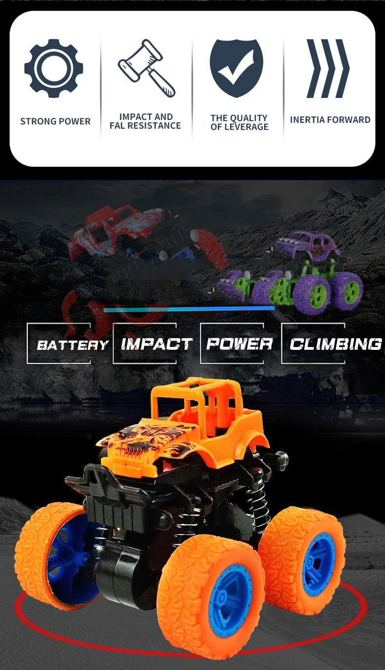 Inertial Off-Road Vehicle Toy Super Fall Resistant Climbing Car Model Car Children's Four-Wheel Drive Toy 360 Degree Rotation ALPENZO