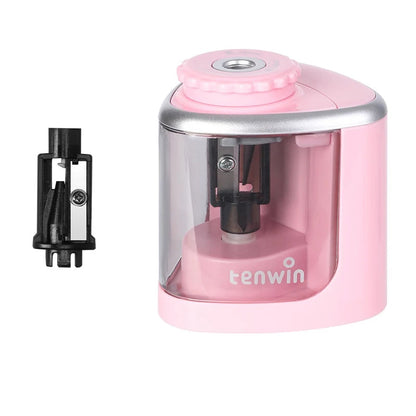 Tenwin Electric/Manual 2 in 1 Pencil Portable Sharpener Safe Student Helical Steel Blade Kids Adults Auto Pencil Sharpener 8005 ALPENZO