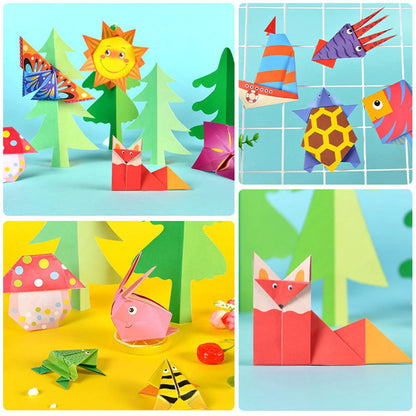Kids Montessori DIY Craft Toys Cartoon Animal Origami Handcraft Paper Art Learning Educational Toys for Boys Girls Gift ALPENZO