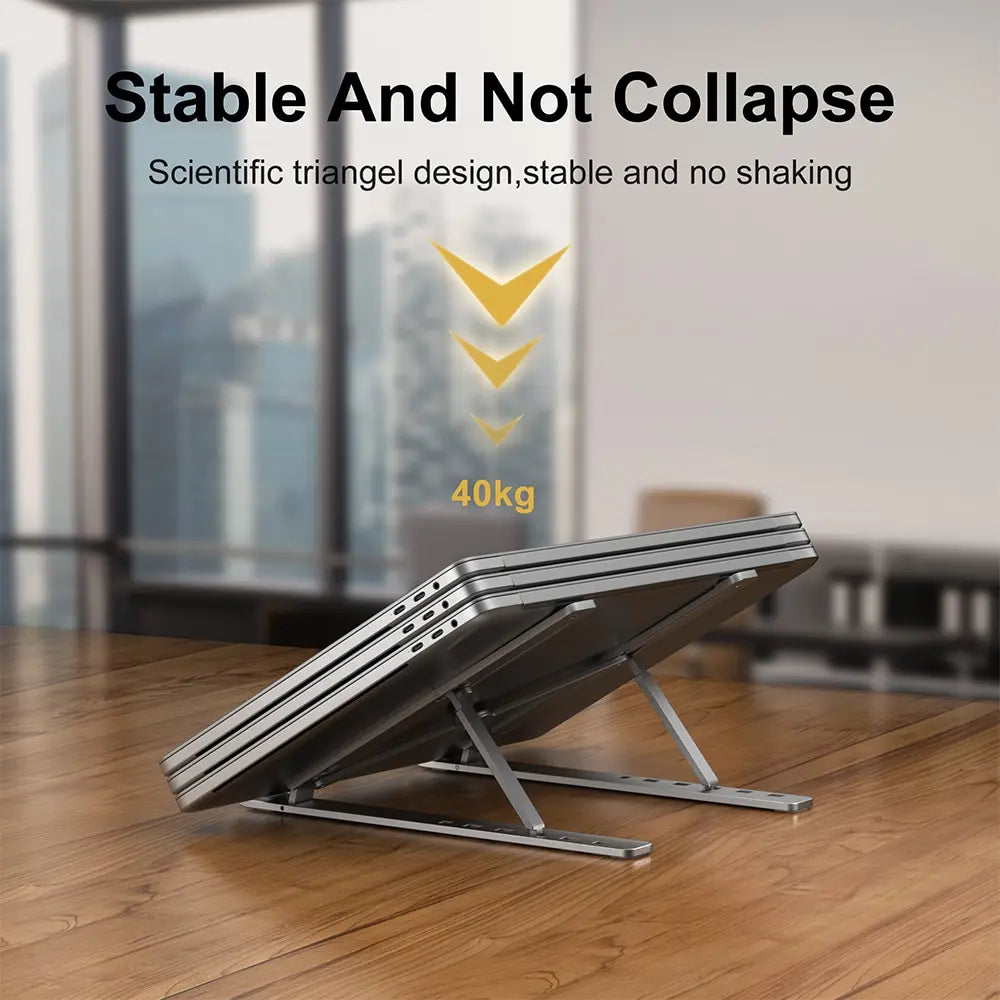 Portable Laptop Stand Aluminum Notebook Support Computer Bracket Macbook Air Pro Holder Accessories Foldable Lap Top Base For Pc - ALPENZO
