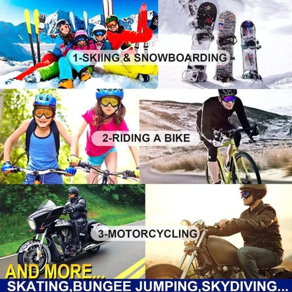 DIZETION 1Pc Winter Windproof Skiing Glasses Goggles Outdoor Sports Eyewear Glasses Ski Dustproof Cycling Lens Frame Sunglasses