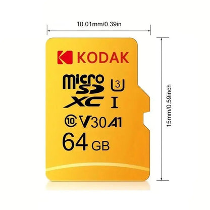 KODAK Micro SD Card Driving Recorder 64GB Memory Card For Mobile Phone PC Earphone Speaker HD Camera - ALPENZO
