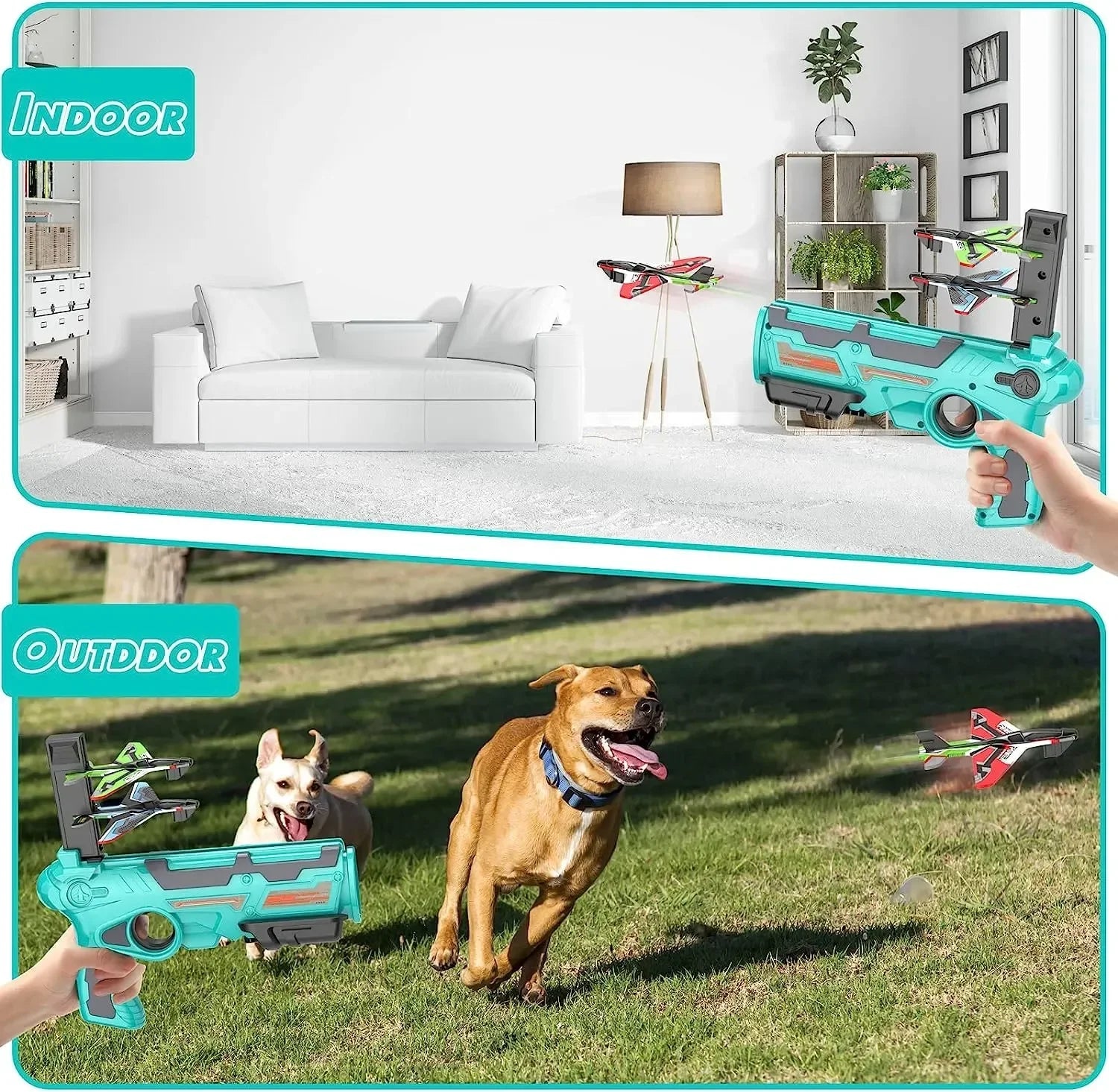 Ejection Aircraft Shooting Game Outdoor Parent-child Sports Toy Boy Gifts Shooting Aircraft Set Plastic Airplane Toys for Kids ALPENZO
