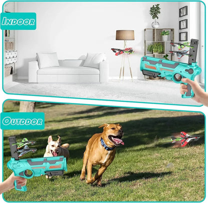 Ejection Aircraft Shooting Game Outdoor Parent-child Sports Toy Boy Gifts Shooting Aircraft Set Plastic Airplane Toys for Kids ALPENZO