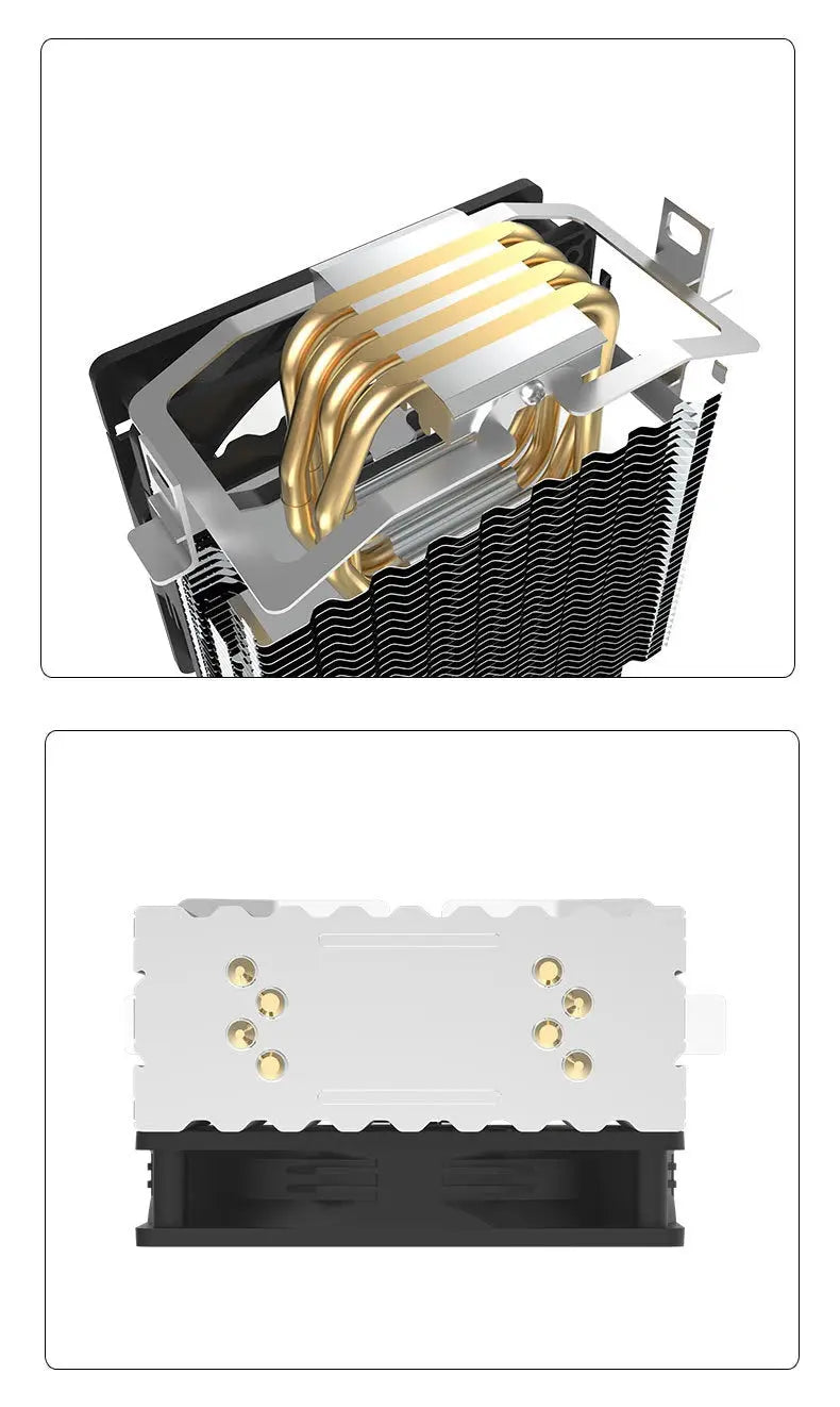 TEUCER CPU Cooler 4 Heat Pipes PC Radiator Cooling 3PIN PWM Silent Rgb Fan For Intel 1700 1150 1155 1156 1366 AM2/AM3/AM4 AMD - ALPENZO