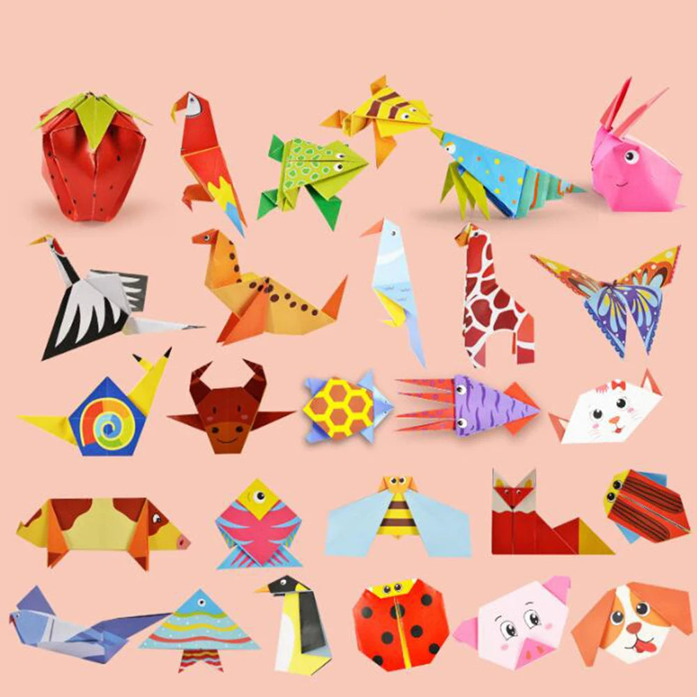 Kids Montessori DIY Craft Toys Cartoon Animal Origami Handcraft Paper Art Learning Educational Toys for Boys Girls Gift ALPENZO