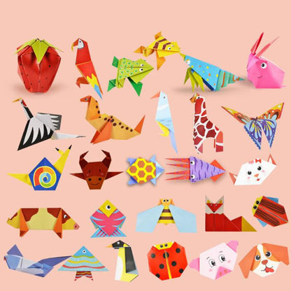 Kids Montessori DIY Craft Toys Cartoon Animal Origami Handcraft Paper Art Learning Educational Toys for Boys Girls Gift ALPENZO
