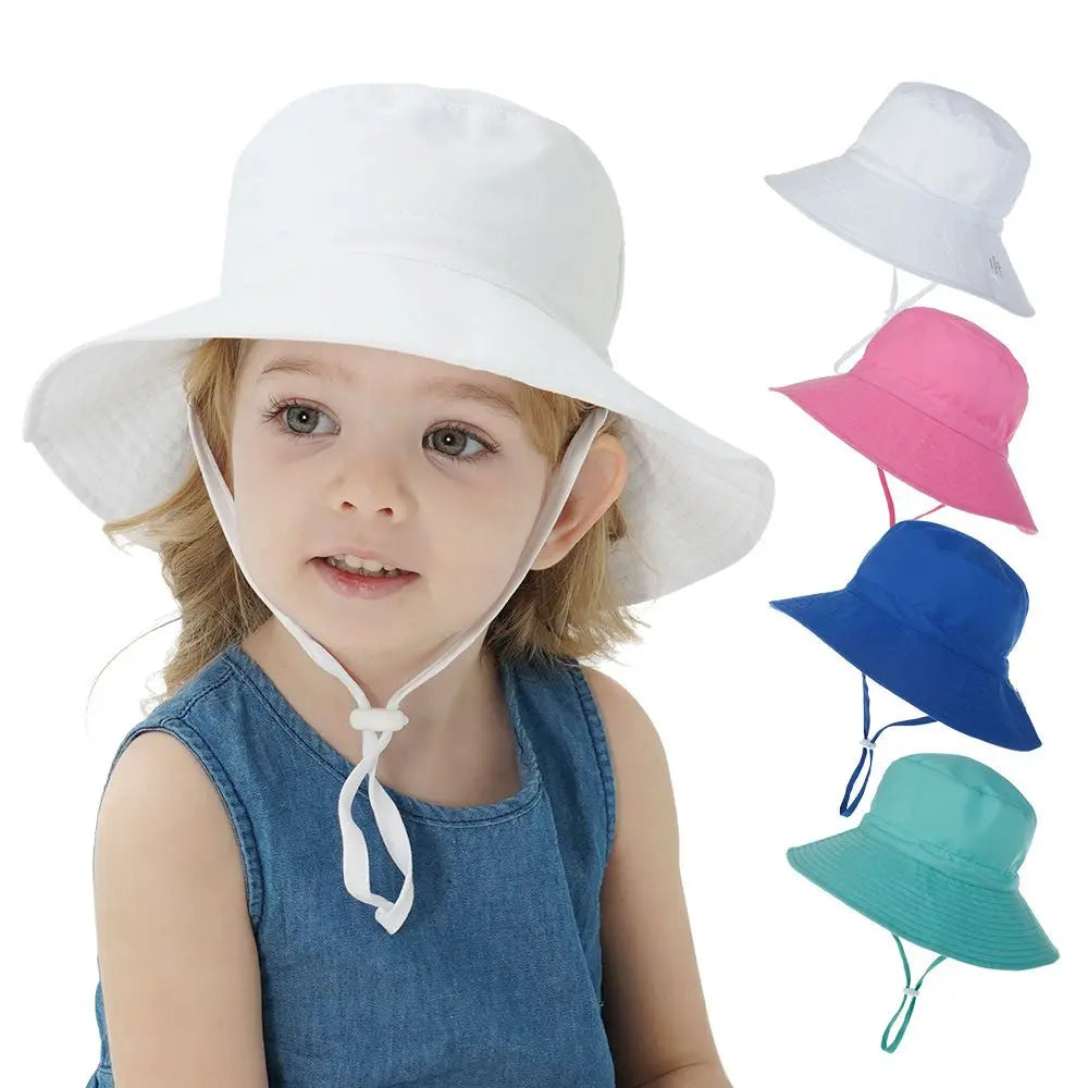 Outdoor Beach Hat Summer Baby Sun Hat for Girls Boys Kids Bucket Cap 0-8 Years ALPENZO