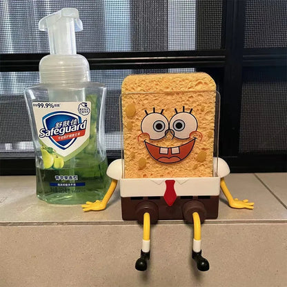 Spongebob Squarepants Dish Washing Brush Sponge Kitchen Supplies Drain Rack Cleaning Dishes Brushes Reusable Scrub Scouring Pad ALPENZO