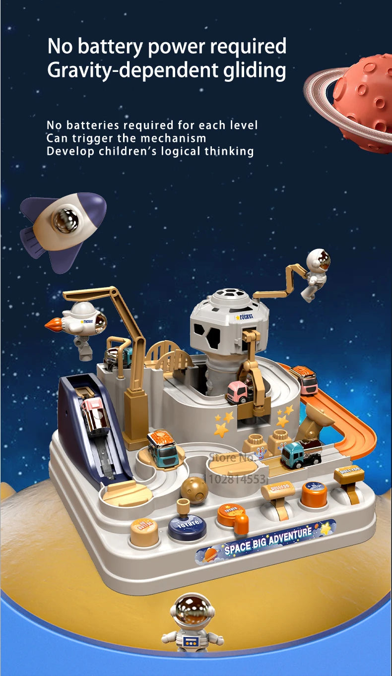 Racing Rail Car Model Space Aerospace Animals Educational Toys Children Train Track Adventure Brain Mechanical Interactive Game ALPENZO