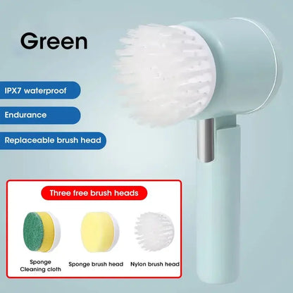 New Electric Spin Scrubber,Bathroom Cleaning Brush Power Scrubber with 5 Replaceable Brush Heads, 5 in 1 Electric Cleaning Brush - ALPENZO