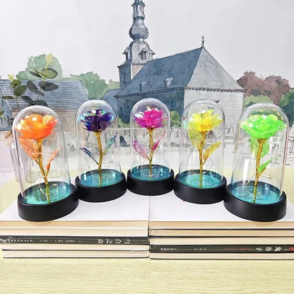 Rose Light Beautiful Realistic Looking Night Light Rose Eternal Flower Party Supplies LED Simulation Rose Flower Valentine's Day - ALPENZO