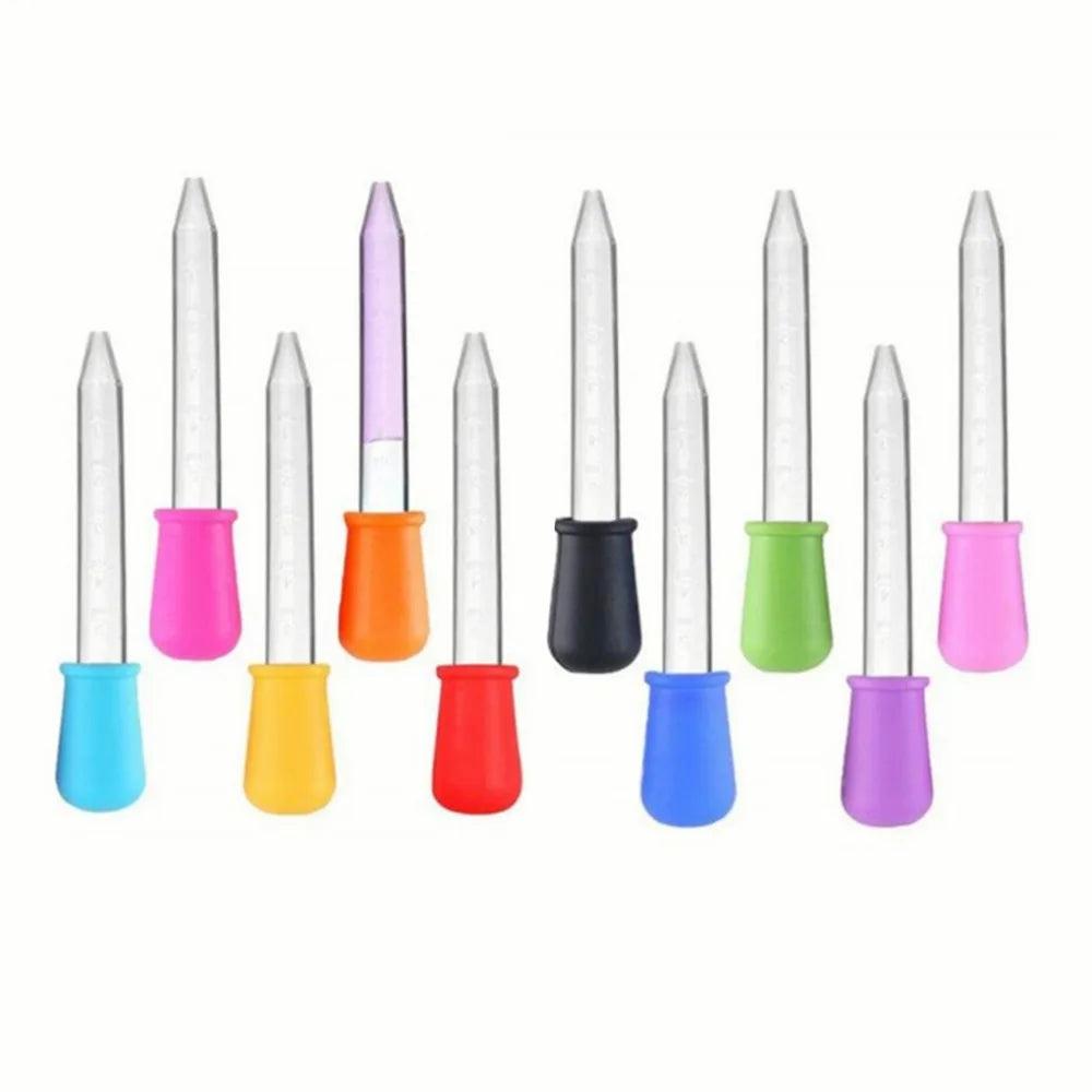 5PCS 5ml Small Silicone Plastic Pipette Dropper Feeding Medicine Liquid Eye Ear Pipette Dropper Lab Experiment Toys Gift ALPENZO