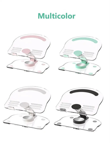 Transparent Rotating Stand Acrylic Plate Desktop Mobile Phone Tablet Universal Live Folding Adjustment Computer Support Stand - ALPENZO
